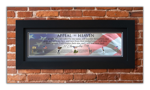 Appeal to Heaven - Framed 2” Black Double Matted, Flat Molding 6" x 24”