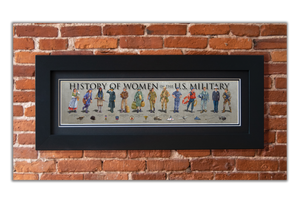 History of Women in the U.S. Military - Framed 2" Black Double Matted, Flat Molding 6" x 24"