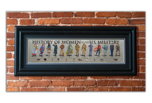 History of Women in the U.S. Military - Framed 2" Black Double Matted, Grooved Molding 6" x 24"