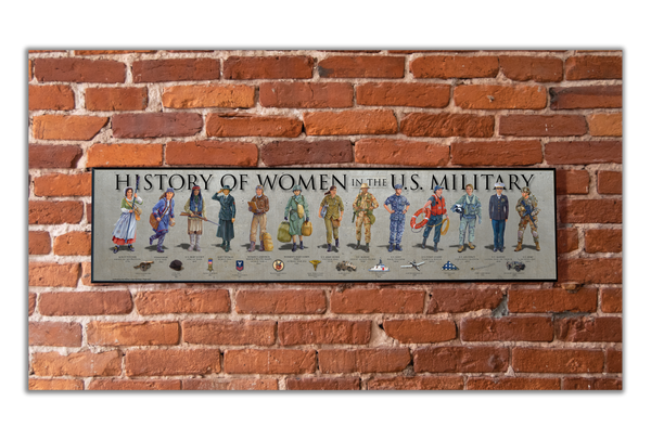 History of Women in the U.S. Military - Plaque - Beveled Edge with a pebble textured finish 6" x 24"