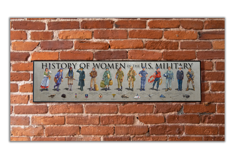 Women in Military - Plaque - Beveled Edge with a pebble textured finish 6x24”