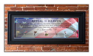 Appeal to Heaven - Framed 2” Black Double Matted, Grooved Molding 11 ¾" x 36"