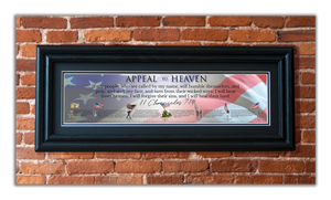 Appeal to Heaven - Framed 2" Black Double Matted, Grooved Molding 6" x 24"