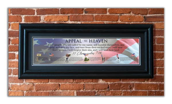 Appeal to Heaven - Framed 2” Black Double Matted, Grooved Molding 6"x24”