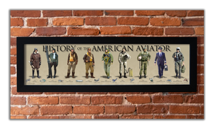 History of the American Aviator - Framed 1", printed with a matte finish, 6" x 24"