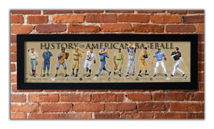 History of American Baseball - Framed 1", printed with a matte finish, 6" x 24"