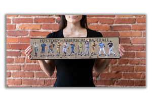 History of American Baseball - Plaque - Beveled Edge with a pebble textured finish 6" x 24"