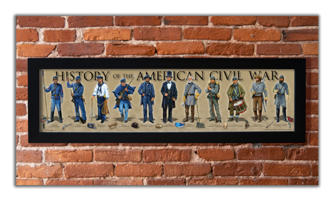 American Civil War - Framed 1”, printed with a matte finish, 6" x 24”