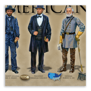 History of the American Civil War - Framed 1", printed with a matte finish, 6" x 24"