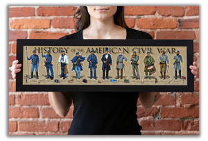 History of the American Civil War - Framed 1", printed with a matte finish, 6" x 24"