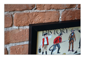 History of the American Firefighter - Framed 1", printed with a matte finish, 6" x 24"