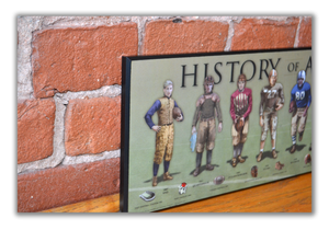 History of American Football - Plaque - Beveled Edge with a pebble textured finish 6" x 24"