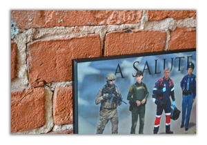 A Salute to our American Heroes - Plaque - Beveled Edge with a pebble textured finish 6" x 24"