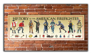 History of the American Firefighter - Unframed 11 ¾" x 36"