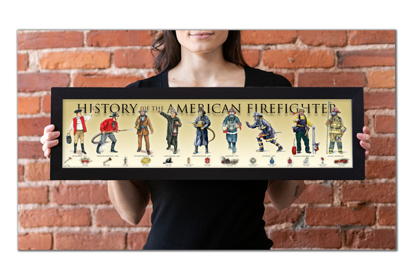 Firefighter - Framed 1”, printed with a matte finish, 6" x 24”
