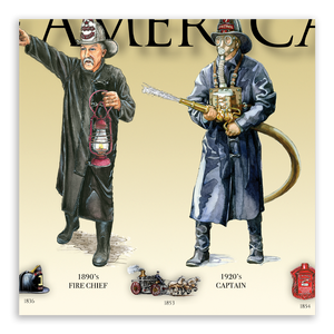History of the American Firefighter - Unframed 6" x 24"