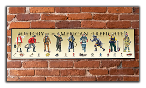 History of the American Firefighter - Plaque - Beveled Edge with a pebble textured finish 6" x 24"