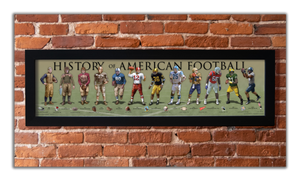 History of American Football - Framed 1", printed with a matte finish, 6" x 24"