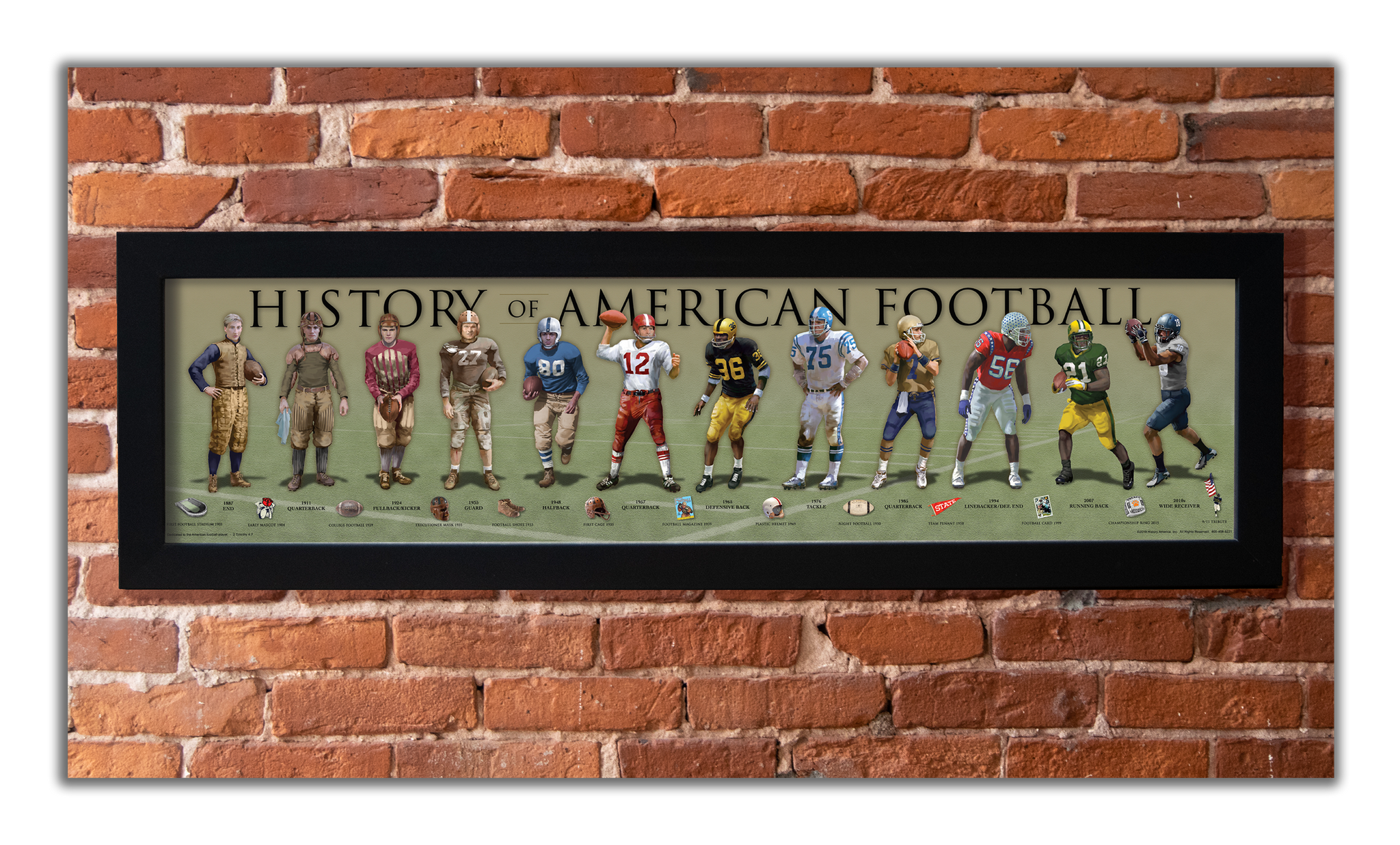 Football - Framed 1”, printed with a matte finish, 6" x 24”