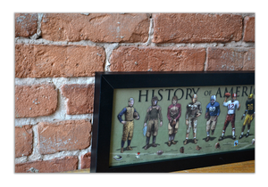 History of American Football - Framed 1", printed with a matte finish, 6" x 24"