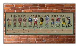 History of American Football - Unframed 11 ¾" x 36"