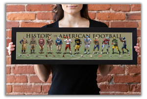 History of American Football - Framed 1", printed with a matte finish, 6" x 24"