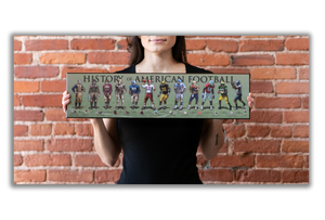 History of American Football - Plaque - Beveled Edge with a pebble textured finish 6" x 24"