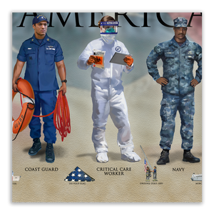 A Salute to our American Heroes - Framed 1", printed with a matte finish, 6" x 24"