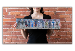 A Salute to our American Heroes - Plaque - Beveled Edge with a pebble textured finish 6" x 24"