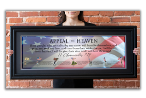 Appeal to Heaven - Framed 2” Black Double Matted, Grooved Molding 11 ¾" x 36"