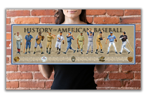 History of American Baseball - Unframed 11 ¾" x 36"