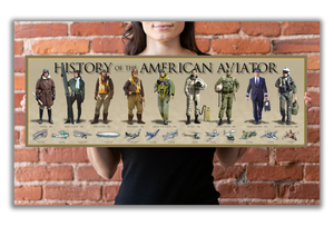 History of the American Aviator - Unframed 11 ¾" x 36"
