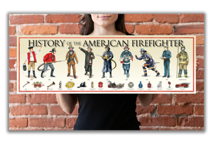 History of the American Firefighter - Unframed 11 ¾" x 36"