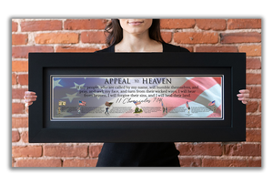 Appeal to Heaven - Framed 2" Black Double Matted, Flat Molding 6" x 24"