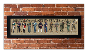 History of the United States Marine - Framed 1", printed with a matte finish, 6" x 24"