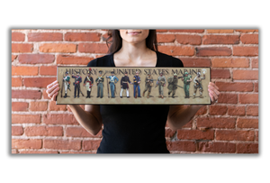 History of the United States Marine - Plaque - Beveled Edge with a pebble textured finish 6" x 24"