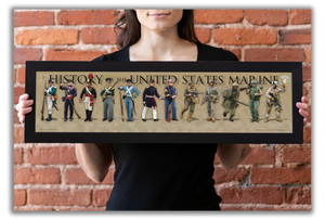 History of the United States Marine - Framed 1", printed with a matte finish, 6" x 24"