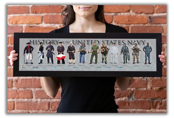 Navy - Framed 1”, printed with a matte finish, 6" x 24”