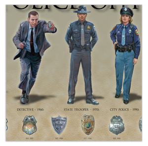 History of the American Police Officer - Unframed 11 ¾" x 36"