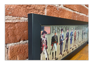 History of the American Soldier - Framed 1", printed with a matte finish, 6" x 24"